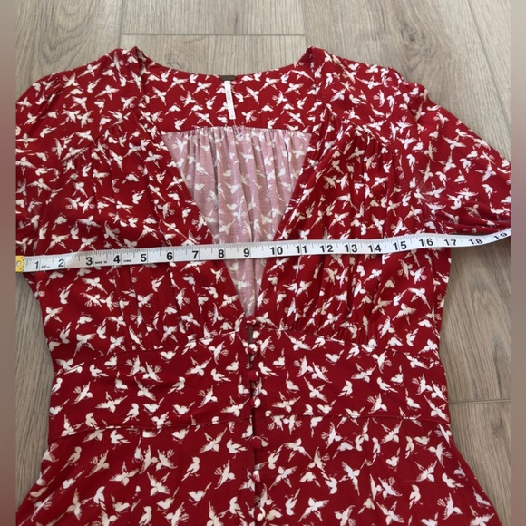 Free People Red and White Long Sleeve Dress โค๏ธ๐ค๐๐๐๐ - Picture 5 of 10
